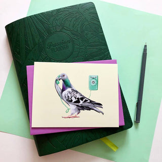 Pigeon On The Phone Greeting Card