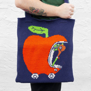 Apple Car Knit Tote