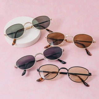 Classic Oval Metal Frame Sunglasses