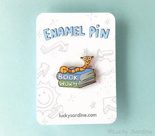 Book Worm Enamel Pin