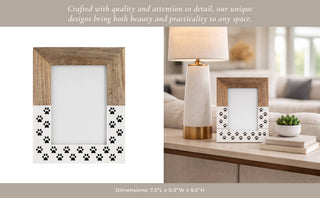 Paw Print Wood Photo Frame