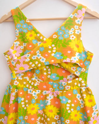 Sixties Retro Floral Women's Jersey Summer Dress