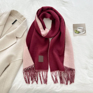 Wool Reversible Tassel Scarf