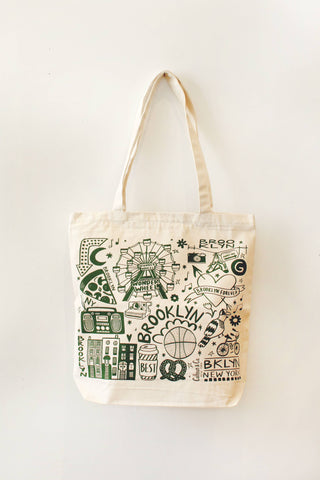 Brooklyn Canvas Tote Bag with Zipper Closure