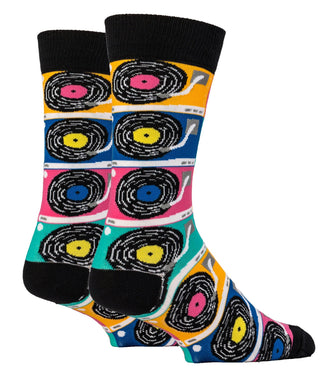 Put That Record On | Men's Cotton Crew Funny Socks
