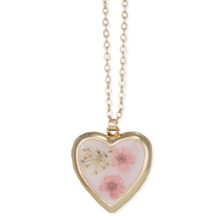 Pink Dried Flower Locket Necklace