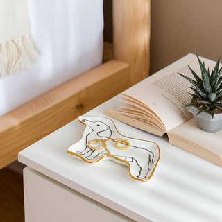 Ceramic Wiener Dog Trinket Tray