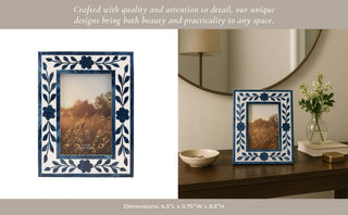 Blue Floral Photo Frame