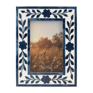 Blue Floral Photo Frame