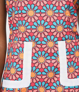 Hot Pink & Blue Daisy Mod Shift Dress