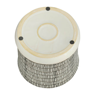 Ivory Ceramic Line Planters with Saucer