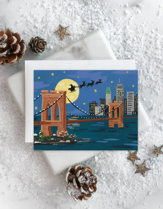 NYC Holiday • Brooklyn Bridge Greeting Card
