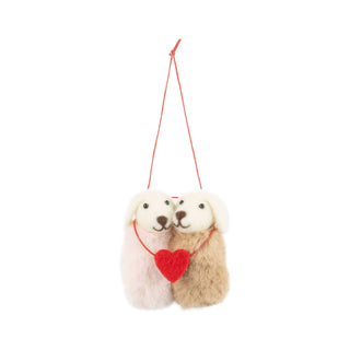 Felt Dogs in Love Christmas Ornament