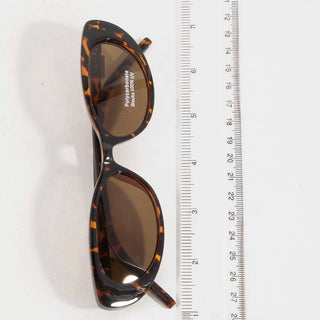 Metallic Accent Wide Oval Lens Sunglasses
