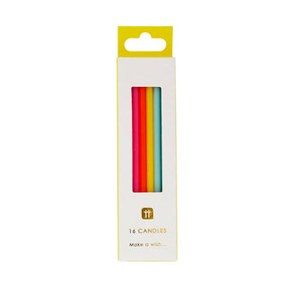 Tall Rainbow Birthday Candles - 16 Pack