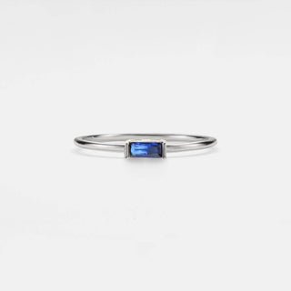 Baguette Cut Birthstone Stacking Ring