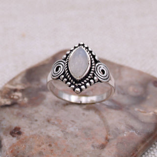 Silver Marquis Stone Ring