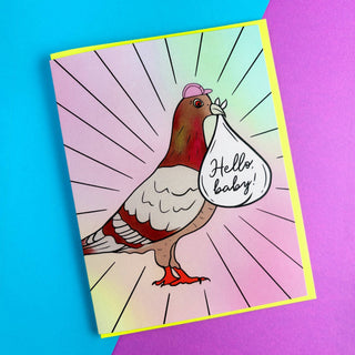 Hello Baby Pigeon Card