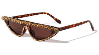 Rhinestone Flat Sunglasses