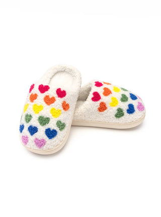 Rainbow Hearts Kids Slippers