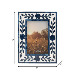 Blue Floral Photo Frame