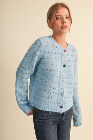 Speckled Knit Sweater Cardigan