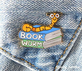 Book Worm Enamel Pin
