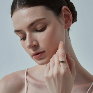 Baguette Cut Birthstone Stacking Ring