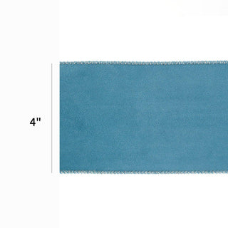 Blue Reversible Classic Velvet/Shimmer Wired Ribbon