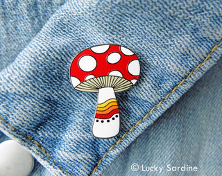 Retro Mushroom Enamel Pin
