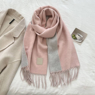Wool Reversible Tassel Scarf