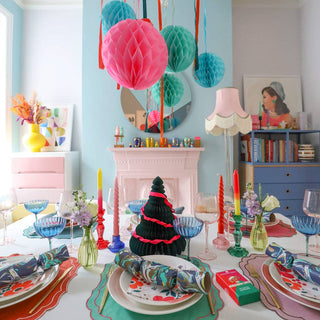 Boho Red Glass Candle Holder