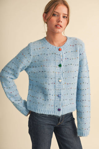 Speckled Knit Sweater Cardigan