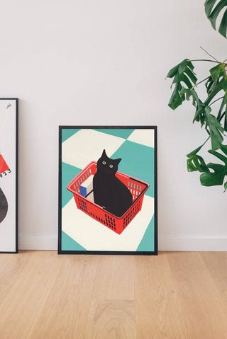 Black Bodega Cat Print