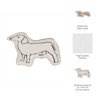 Ceramic Wiener Dog Trinket Tray