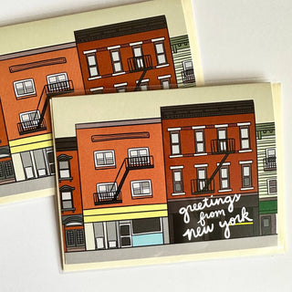 New York City Street Scene Greeting Card