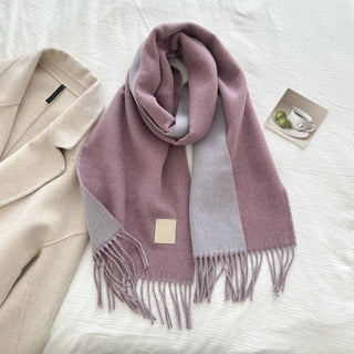 Wool Reversible Tassel Scarf