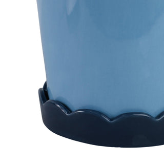 Blue Ceramic Scallop Planter