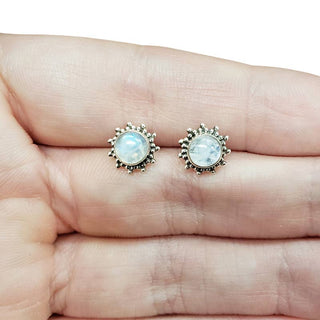 Moonstone Sterling Silver Stud Earrings