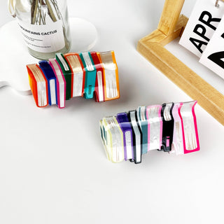 Book Stack Hair Claw Clip