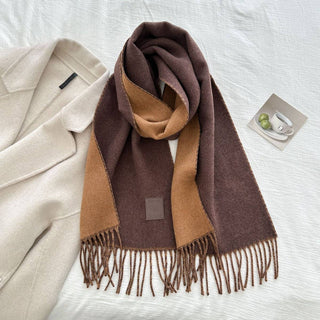 Wool Reversible Tassel Scarf