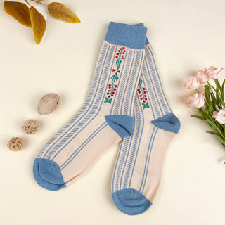Floral Vintage Style Mid-Calf Socks