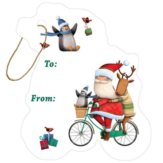 Santa Bicycle Gift Tags