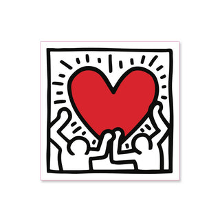 Keith Haring Holding Heart Magnet Square