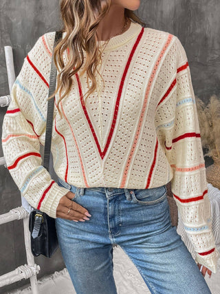 Striped Crewneck Pullover Sweater