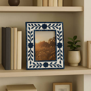 Blue Floral Photo Frame