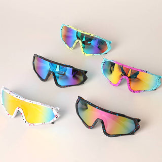 Multicolor Frame Tinted Lenses Sport Sunglasses