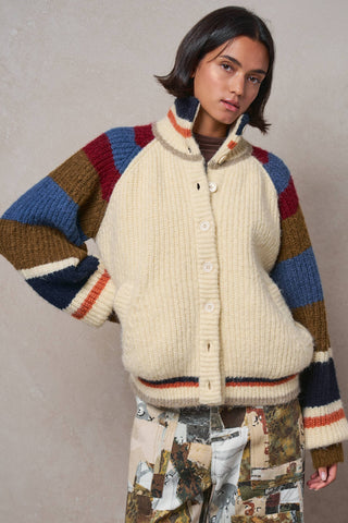 Chunky Rib-Knit Faux Fur Lined Cardigan