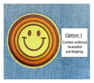 Retro Smiley Face Embroidered Iron-On Patch