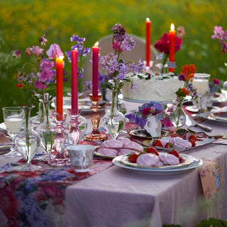Pink Glass Candle Holder